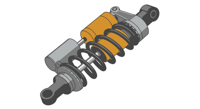 Detailed Illustration of a Motorcycle Shock Absorber Component.