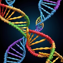 DNA double helix, a complex molecule that carries genetic information.