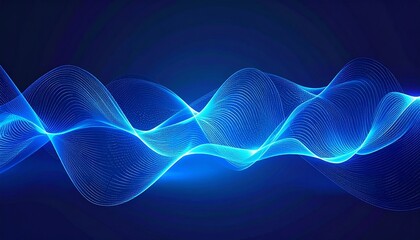 Abstract digital blue wave visualization on a dark background representing data, frequency, and technology