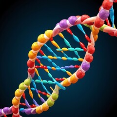 DNA double helix, a complex molecule that carries genetic information.