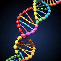 DNA double helix, a complex molecule that carries genetic information.