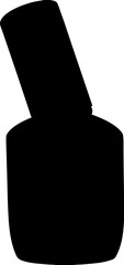 Silhouette of Nail Polish Bottle Unique Isolated, Minimalist Cosmetic Vector, Stylish Makeup Accessory Outline, Elegant Nail Lacquer Illustration