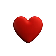 3D Red Heart Icon Symbol With Transparent Background love isolated on a transparent background