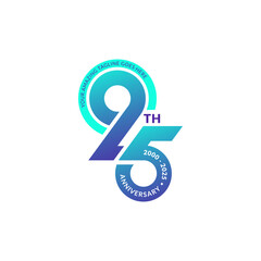 25 years anniversary logo number with circle shape for greeting or tagline. Vector illustration