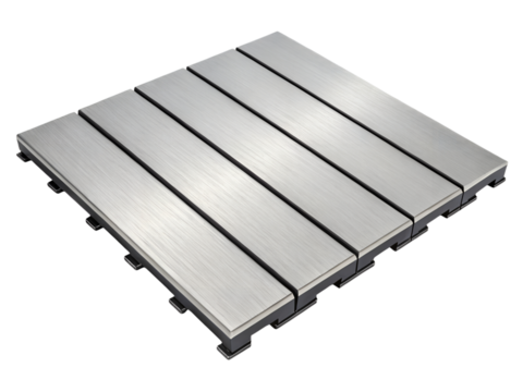Interlocking metal deck tile isolated on transparent background