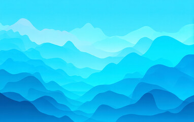 Aesthetic Blue Gradient Abstract Mountain Landscape Pattern