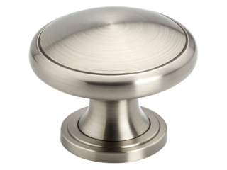 Modern silver knob isolated on transparent background