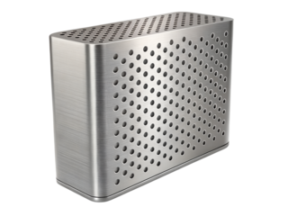 Metal knife block isolated on transparent background studio shot