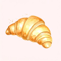 Watercolor croissant illustration