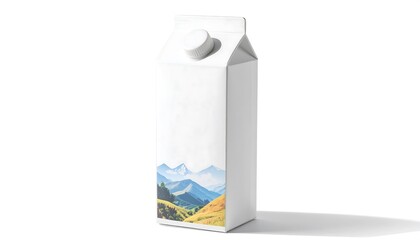 Blank carton box with scenic illustration