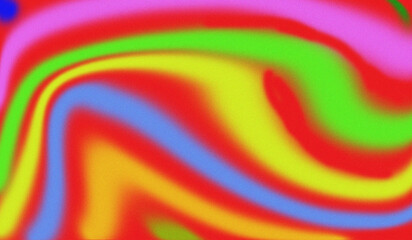Vibrant colorful abstract background with flowing shapes and retro grainy texture