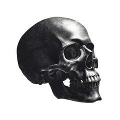 Human skull, halftone effect isolated on transparent background