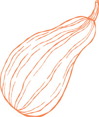 Orange pumpkin outline, Halloween clip art, autumn icon decor