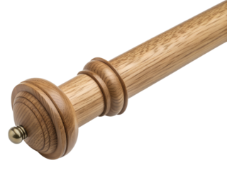 Wooden curtain rod isolated on transparent background