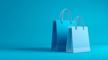 Stylish blue shopping bag object design