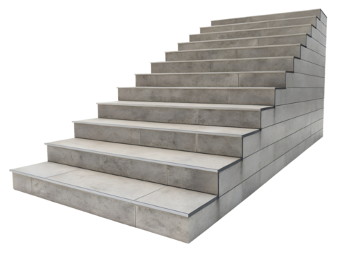 Concrete staircase isolated on transparent background