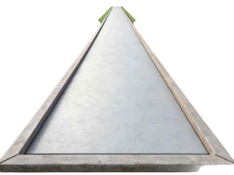 Concrete bocce court isolated on transparent background