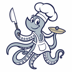 octopus cartoon coloring book