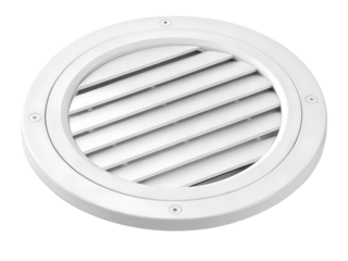 White round vent cover isolated on transparent background