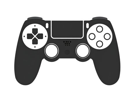 Flat black video game controller - Powered by Adobe