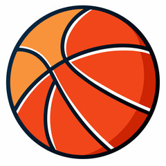 Stylized orange basketball with dark outline and white lines