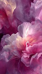 Abstract Pink Floral Swirl Design