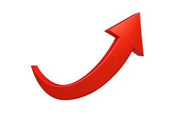 Red arrow pointing upwards on black background indicating growth and forward progress symbol