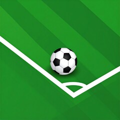 Soccer ball on corner of field