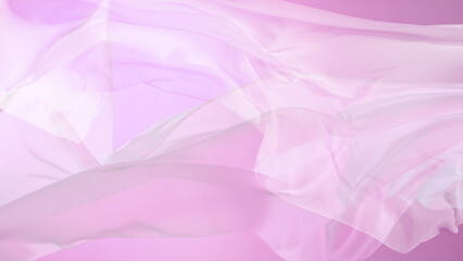 Smooth elegant colorful transparent cloth separated on white background.
