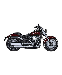 Naklejka premium Stylized Motorcycle Illustration Classic Vehicle Design with Bold Outline
