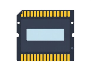 Flat illustration of a computer chip