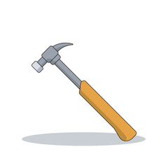 Claw hammer vector with wooden handle and steel head, ideal for pulling nails, striking, woodworking, construction, DIY, carpentry, repair, workshop, professional builder, durable and reliable tool.