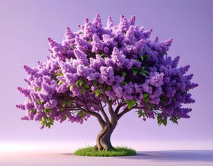 Obraz premium A vibrant, 3D lilac tree