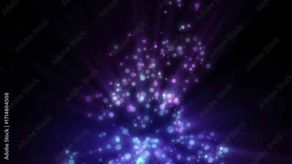 Sticker abstract fantasy background shiny particles dust rays and energy flow loop