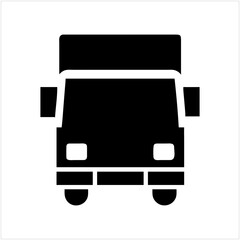 Black truck icon isolated on transparent background