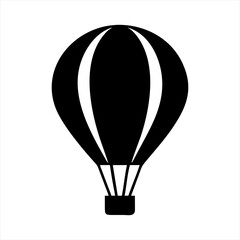 Fototapeta premium Black hot air balloon icon isolated on transparent background