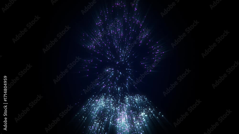 Sticker abstract fantasy background shiny particles dust rays and energy flow loop