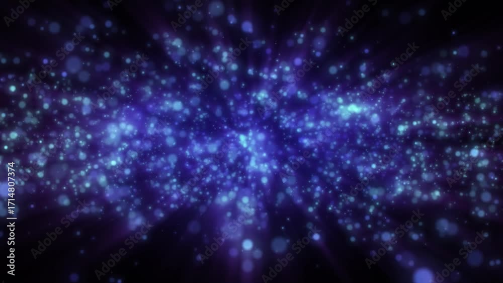 Sticker abstract fantasy background shiny particles dust rays and energy flow loop