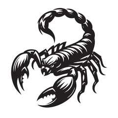 black and white scorpion vector logo