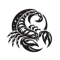 black and white scorpion vector logo
