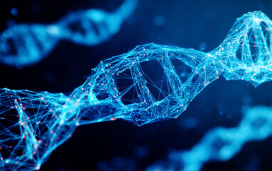 Abstract DNA structure representation with interconnected lines