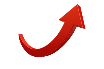 Red upward arrow symbolizing progress and success in business growth and positive improvement