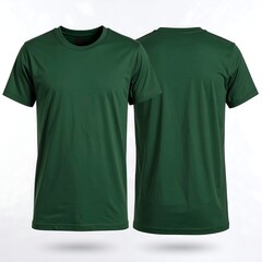 Front and back of a deep green t-shirt