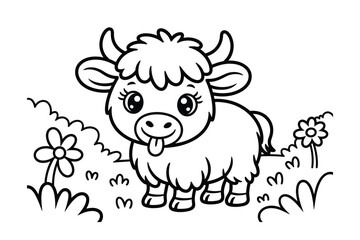 Illustration of a Yellow Canary in Flight with Clouds, Perfect for Nature, Birdwatching, and Wildlife Themes, with a Clean and Modern Design