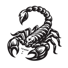 black and white scorpion vector logo