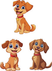 a cute cartoon dog clip art, vector illustration for children's book, full body side view, white background, thick lines, high quality, professional, highly detailed