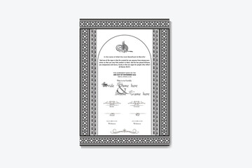 Elegant Muslim Marriage Certificate Template Design 