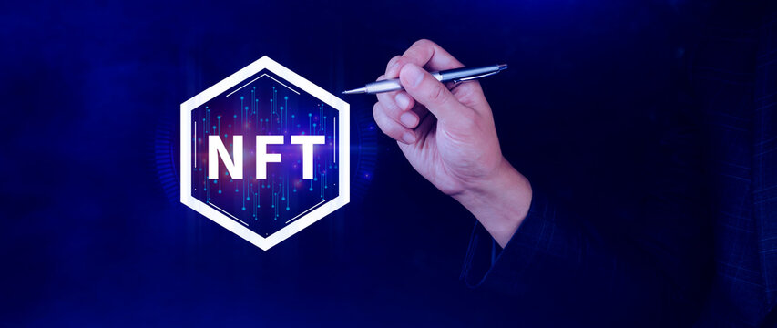 NFT non fungible token for crypto art blockchain technology concept. , investing or trading NFT on cryptocurrency, digital asset, art work and digital ledger - Powered by Adobe