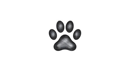 Paw Print Symbol: A minimalist artistic interpretation, showcasing a solitary paw print as a symbolic representation of pet ownership, companionship.