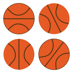 Basketball icon. Basketball sports equipment on white  background. basketball symbols in different views. Vector illustration.eps10 